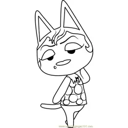 Monique Animal Crossing Free Coloring Page for Kids