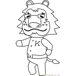 Mott Animal Crossing Free Coloring Page for Kids