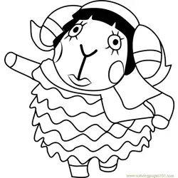 Muffy Animal Crossing Free Coloring Page for Kids