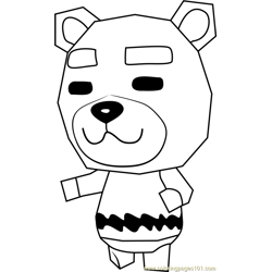 Murphy Animal Crossing Free Coloring Page for Kids