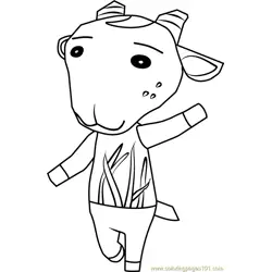 Nan Animal Crossing Free Coloring Page for Kids