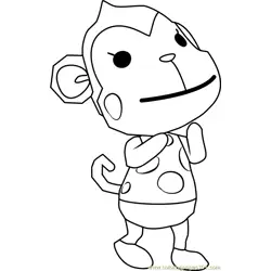 Nana Animal Crossing Free Coloring Page for Kids