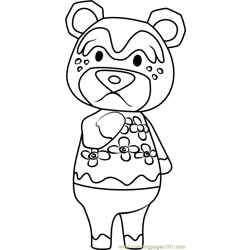 Nate Animal Crossing Free Coloring Page for Kids