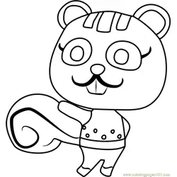 Nibbles Animal Crossing Free Coloring Page for Kids