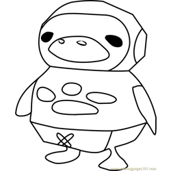 Nobuo Animal Crossing Free Coloring Page for Kids