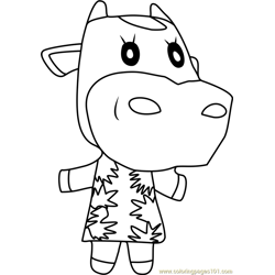 Norma Animal Crossing Free Coloring Page for Kids