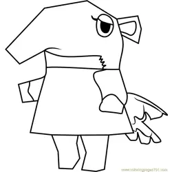Nosegay Animal Crossing Free Coloring Page for Kids
