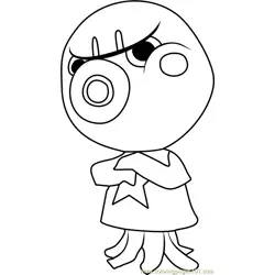 Octavian Animal Crossing Free Coloring Page for Kids
