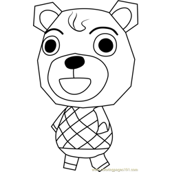 Olive Animal Crossing Free Coloring Page for Kids