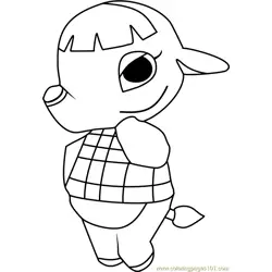 Opal Animal Crossing Free Coloring Page for Kids