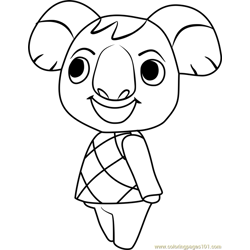 Ozzie Animal Crossing Free Coloring Page for Kids