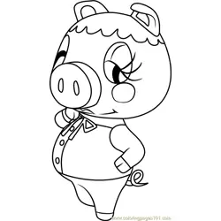 Pancetti Animal Crossing Free Coloring Page for Kids