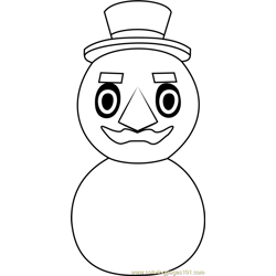Papa Snowman Animal Crossing Free Coloring Page for Kids