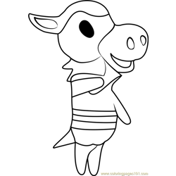 Papi Animal Crossing Free Coloring Page for Kids