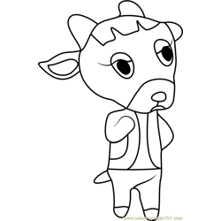 Pashmina Animal Crossing Free Coloring Page for Kids