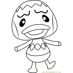Pate Animal Crossing Free Coloring Page for Kids