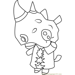 Patricia Animal Crossing Free Coloring Page for Kids