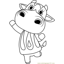 Patty Animal Crossing Free Coloring Page for Kids