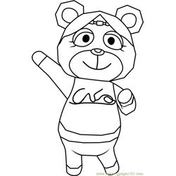 Paula Animal Crossing Free Coloring Page for Kids