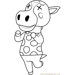Peaches Animal Crossing Free Coloring Page for Kids