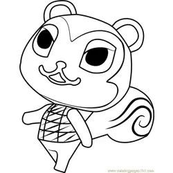 Pecan Animal Crossing Free Coloring Page for Kids