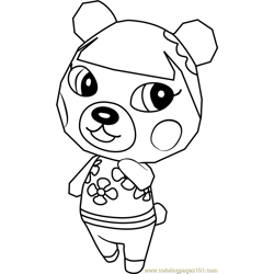 Pekoe Animal Crossing Free Coloring Page for Kids