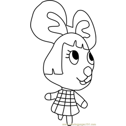 Penelope Animal Crossing Free Coloring Page for Kids