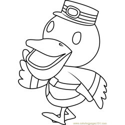 Pete Animal Crossing Free Coloring Page for Kids