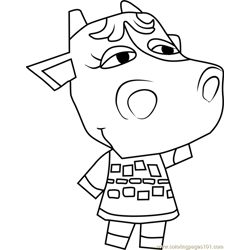 Petunia Animal Crossing Free Coloring Page for Kids