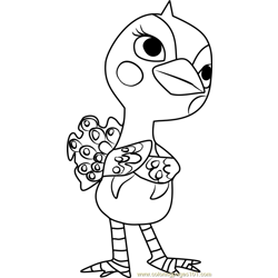 Phoebe Animal Crossing Free Coloring Page for Kids