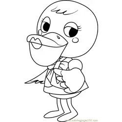 Phyllis Animal Crossing Free Coloring Page for Kids