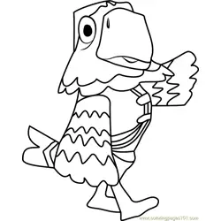 Pierce Animal Crossing Free Coloring Page for Kids