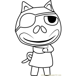 Pigleg Animal Crossing Free Coloring Page for Kids