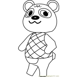 Pinky Animal Crossing Free Coloring Page for Kids