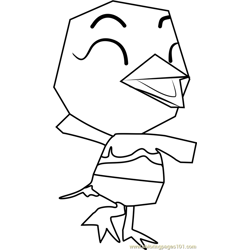 Piper Animal Crossing Free Coloring Page for Kids