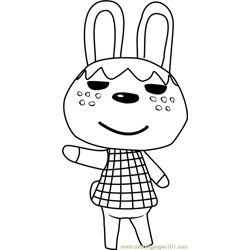 Pippy Animal Crossing Free Coloring Page for Kids