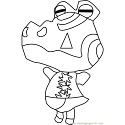 Pironkon Animal Crossing Free Coloring Page for Kids