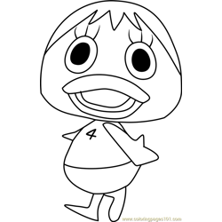 Pompom Animal Crossing Free Coloring Page for Kids