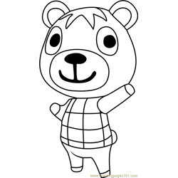 Poncho Animal Crossing Free Coloring Page for Kids