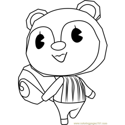 Poppy Animal Crossing Free Coloring Page for Kids