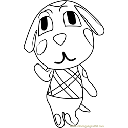 Portia Animal Crossing Free Coloring Page for Kids