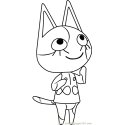 Purrl Animal Crossing Free Coloring Page for Kids