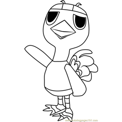 Queenie Animal Crossing Free Coloring Page for Kids