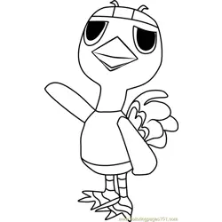 Queenie Animal Crossing Free Coloring Page for Kids