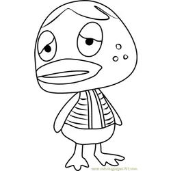 Quillson Animal Crossing Free Coloring Page for Kids