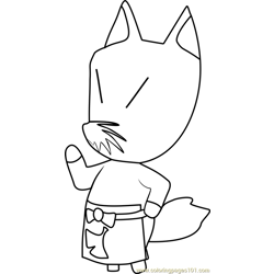 Redd Animal Crossing Free Coloring Page for Kids