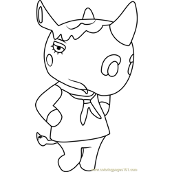 Renée Animal Crossing Free Coloring Page for Kids