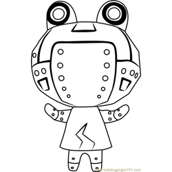 Ribbot Animal Crossing Free Coloring Page for Kids