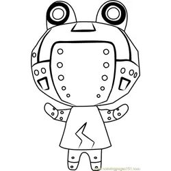 Ribbot Animal Crossing Free Coloring Page for Kids