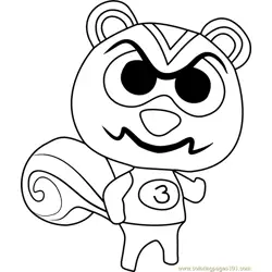 Ricky Animal Crossing Free Coloring Page for Kids